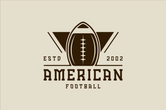 American Football Logo Vintage Vector