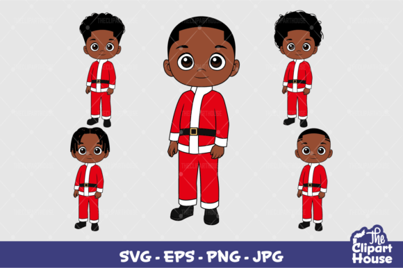 Black Boy Christmas Graphics for Crafts