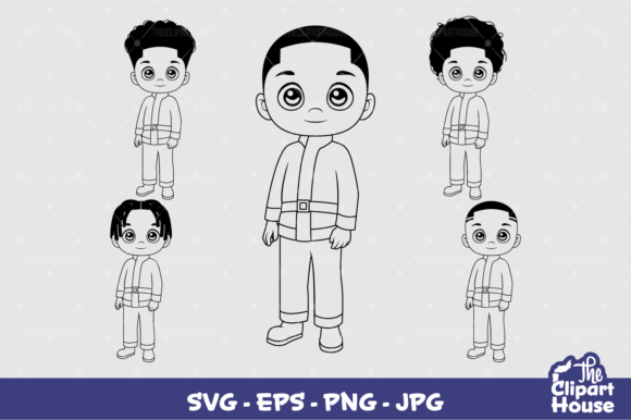 Black Boy Christmas Silhouette Graphics for Crafts