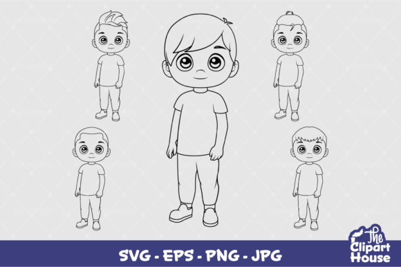 Boy Casual Silhouette Graphics for Crafts