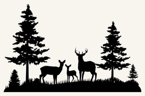 Deer Family Graphics for Crafts and Branding