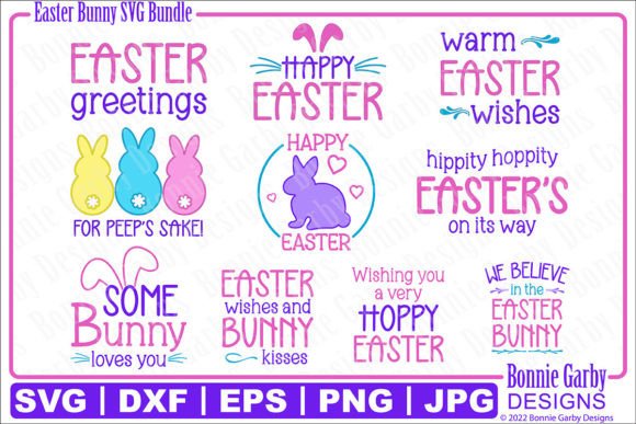 Easter Bunny SVG Bundle Graphics for T-Shirt Designs