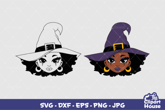Halloween Witch Woman Face Graphics for Crafts