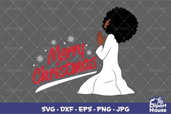 Merry Christmas Angel Woman Graphics for Crafts
