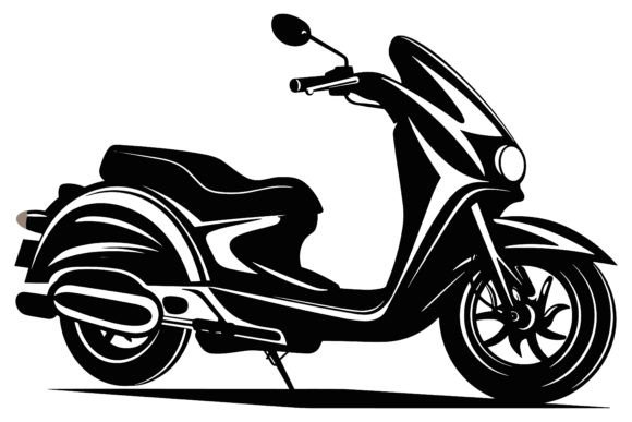 New Creative Scooter Silhouette Black Graphics
