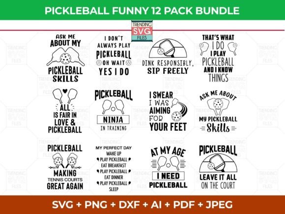 Pickleball Lover Bundle Graphics for Crafts