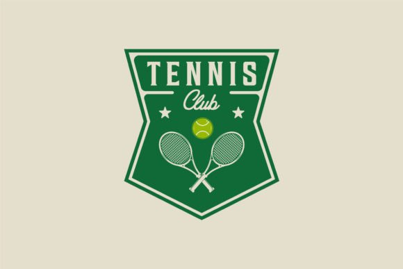 Rackets and Ball of Tennis Logo Emblem Graphics
