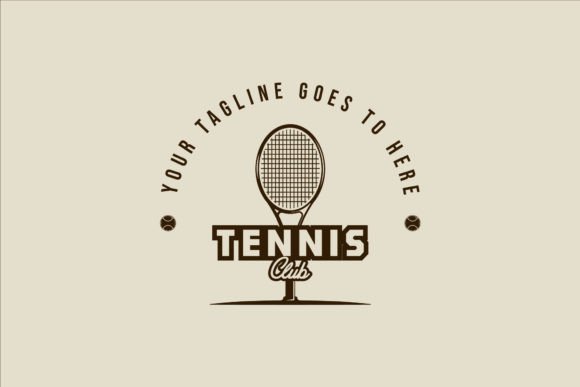 Vintage Tennis Racket Logo for Local Branding
