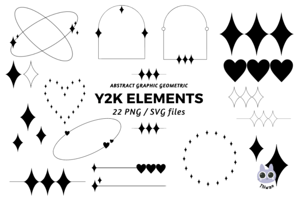 Y2k Abstract Shape Retro Minimal Element Graphics