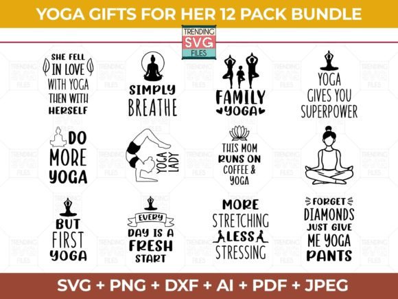 Yoga Poses Graphics for Crafts and Web Design